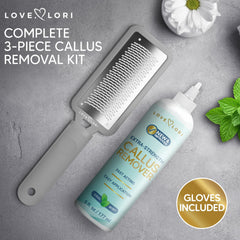 Love Lori dual-action foot file detail showing coarse and fine surfaces