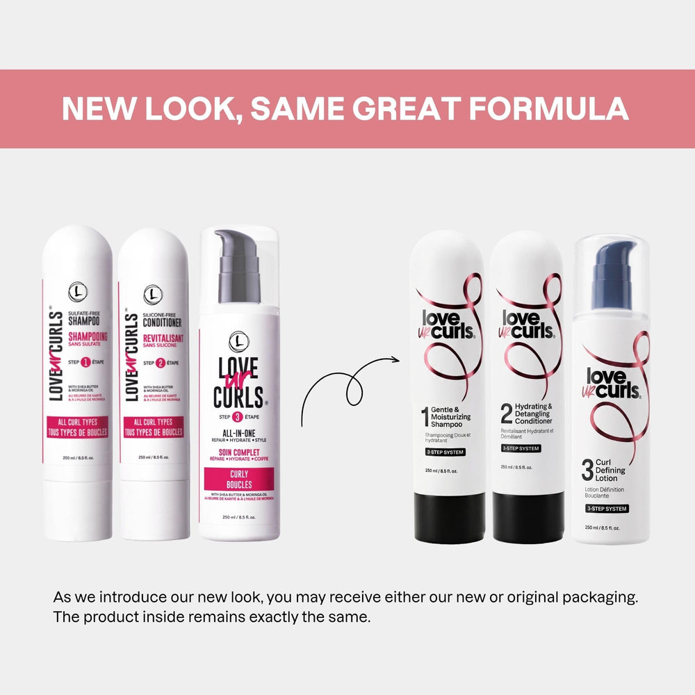 Love Ur Curls on 3B model showing enhanced clumps, volume, and reduced frizz