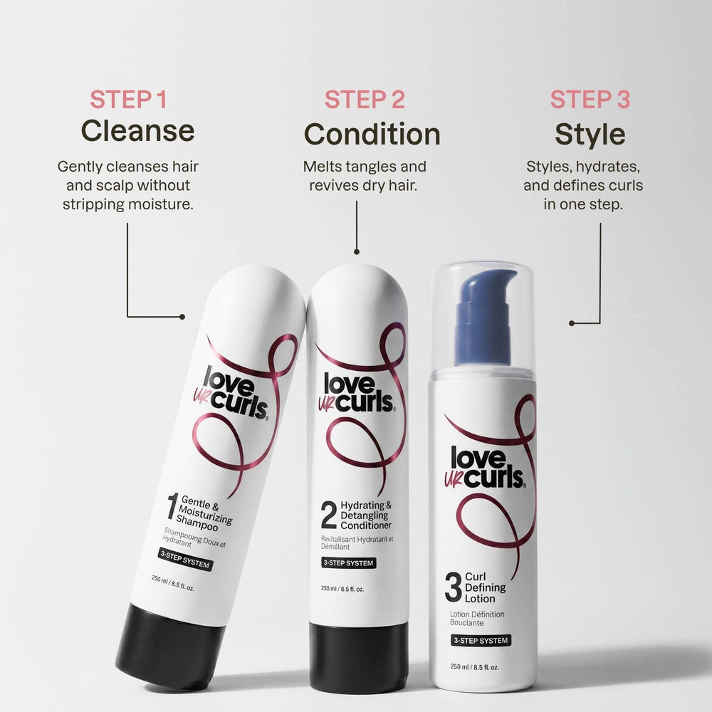 Love Ur Curls conditioner pump with creamy texture for effortless detangling