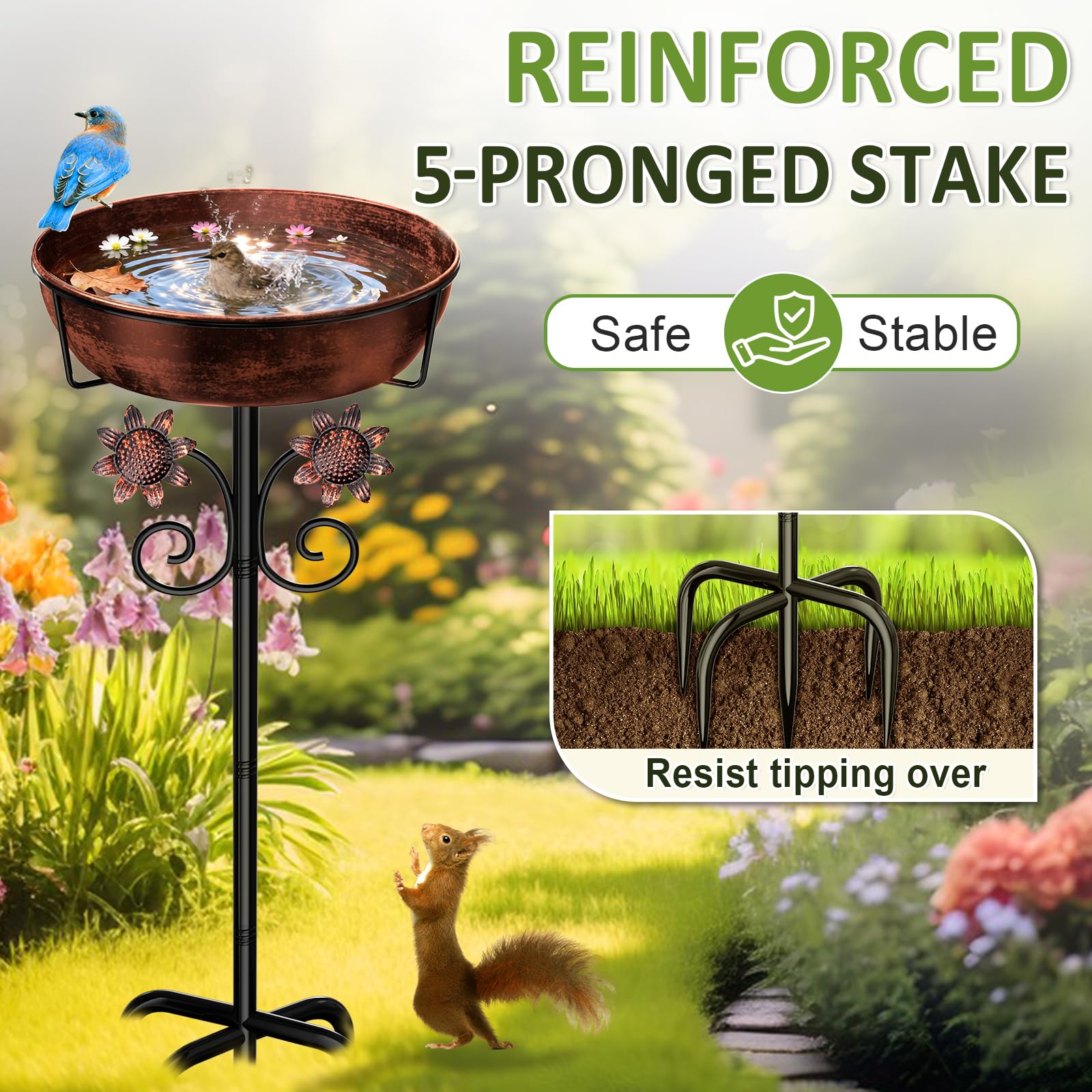 LOVEBUY bird bathing in bowl demonstrating attraction of wildlife