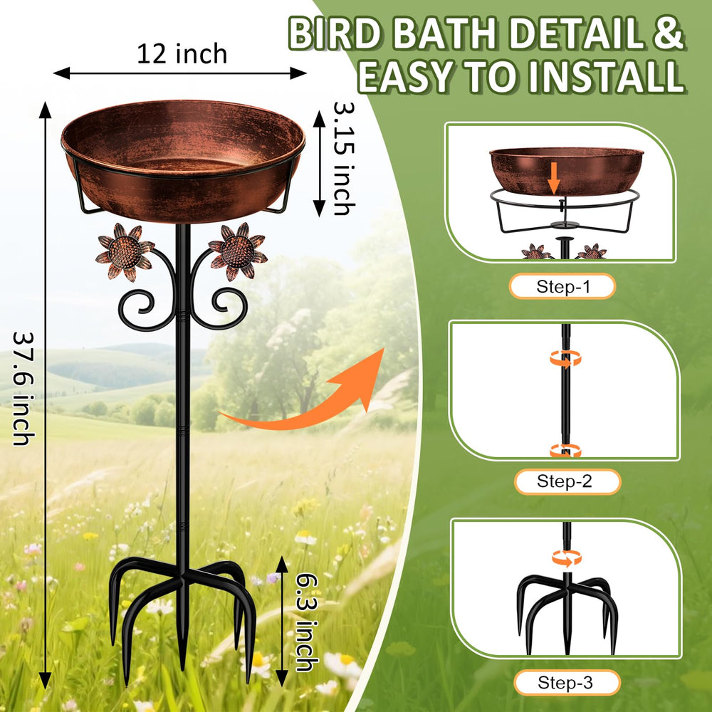 LOVEBUY bird bath staged on patio enhancing outdoor decor