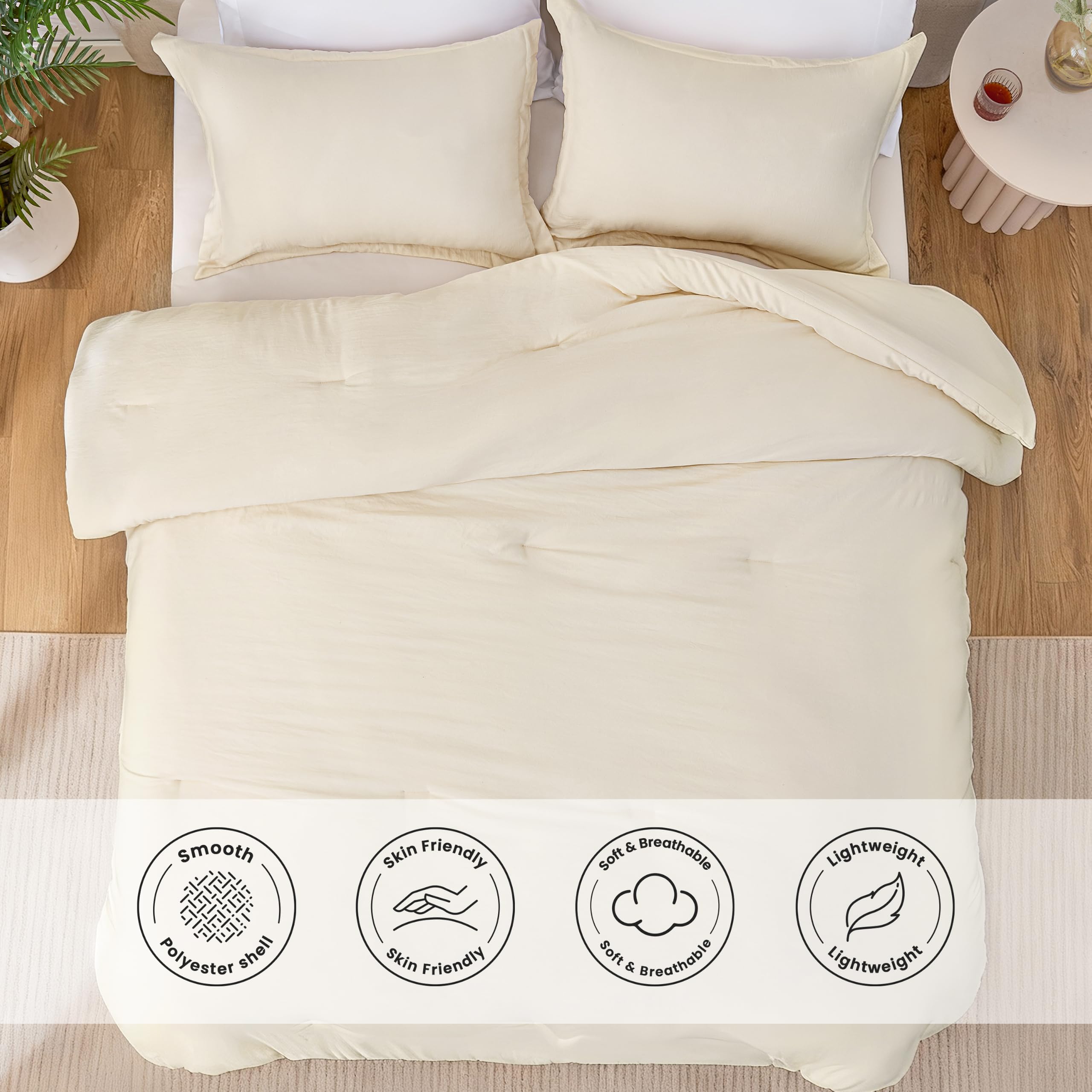 Love's cabin detailed fabric texture showing prewashed crinkle for cozy softness