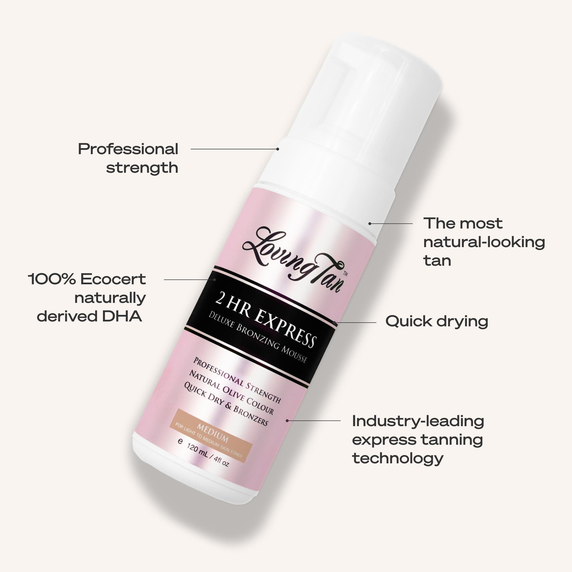 Loving Tan color guide being rinsed in shower for fast two-hour result