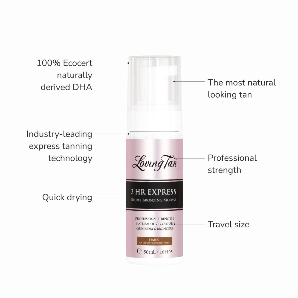 Applying Loving Tan with a mitt for streak-free coverage and natural finish