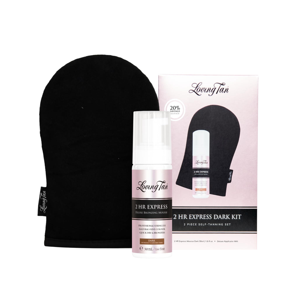 Loving Tan mini front packaging showing travel-size convenience and clear labeling