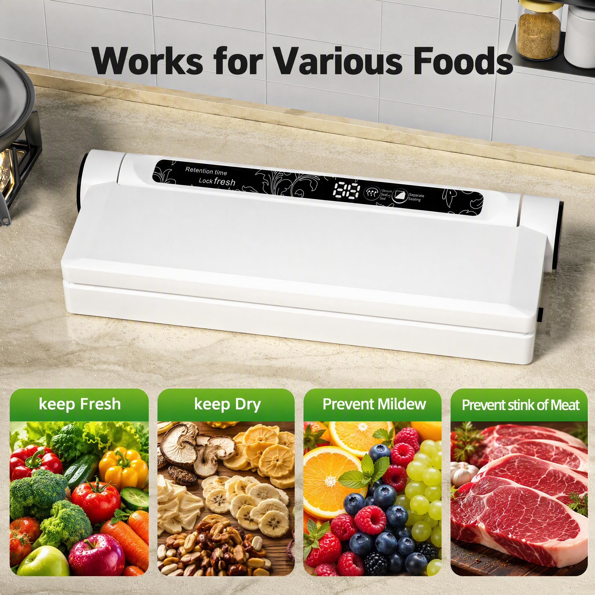LSA Apparel top control panel with LED timer displaying countdown for precise sealing