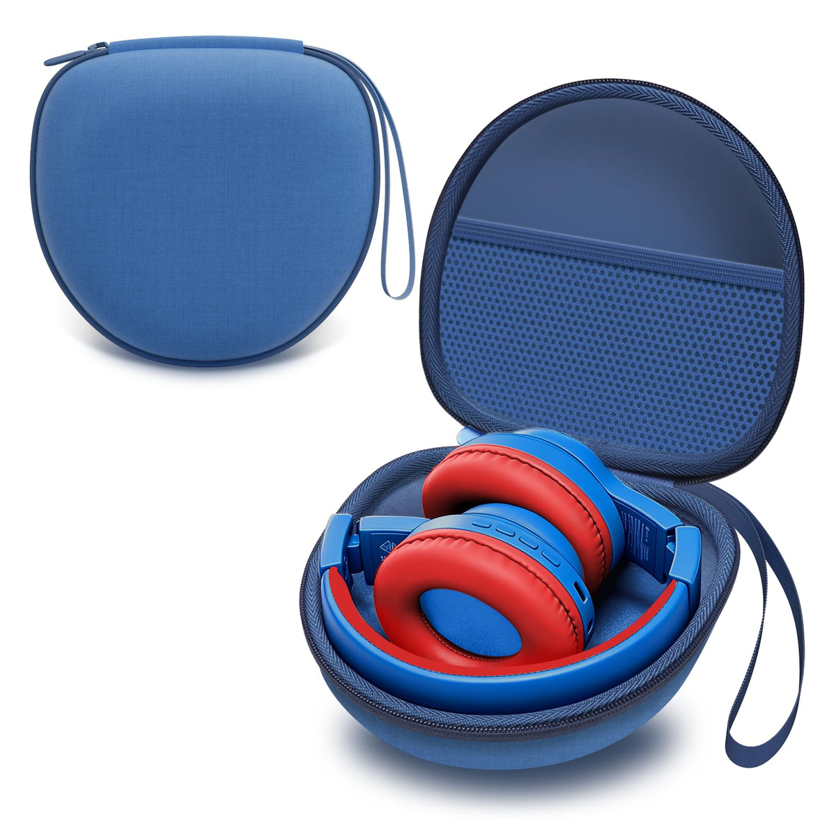 L LTGEM blue case front view shows compact protection and easy storage