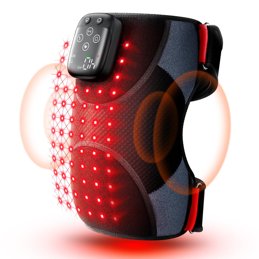 LTW knee massager front view showing wrap design and secure fit