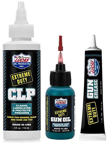 Lucas Oil kit front packaging showing CLP, needle oiler, and grease for reliable firearm care