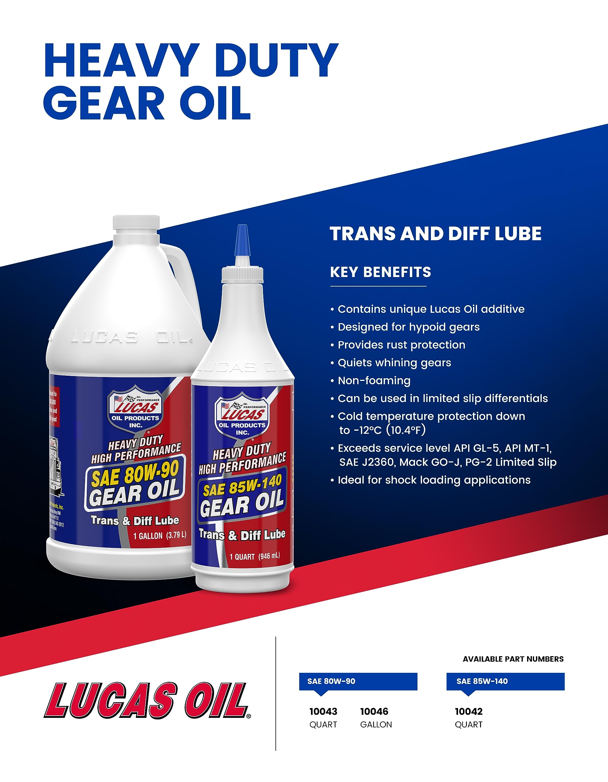 Lucas Oil bottles on a workshop shelf conveying professional-grade durability and reliability