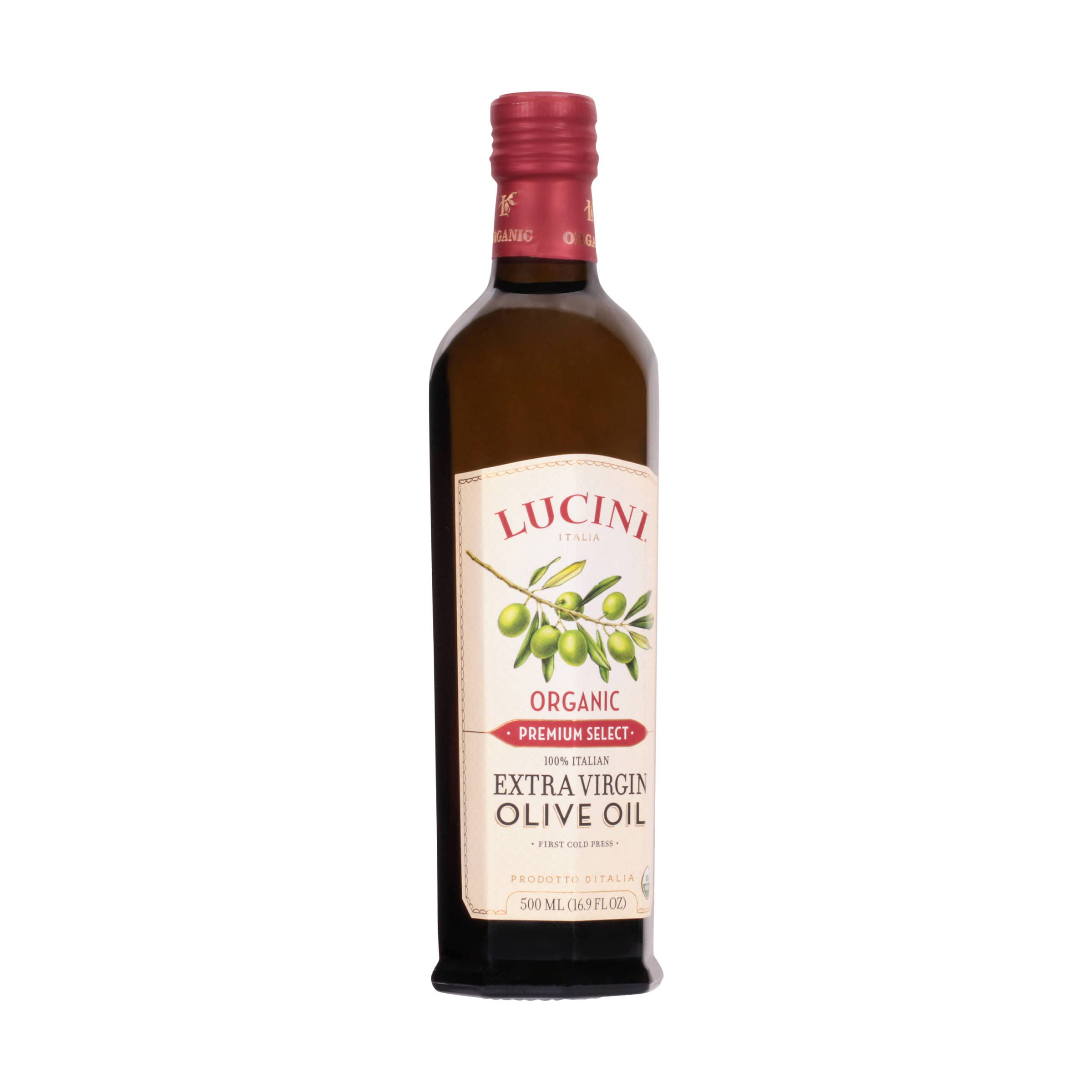Lucini label with USDA and QAI organic plus Kosher Parve certifications benefit