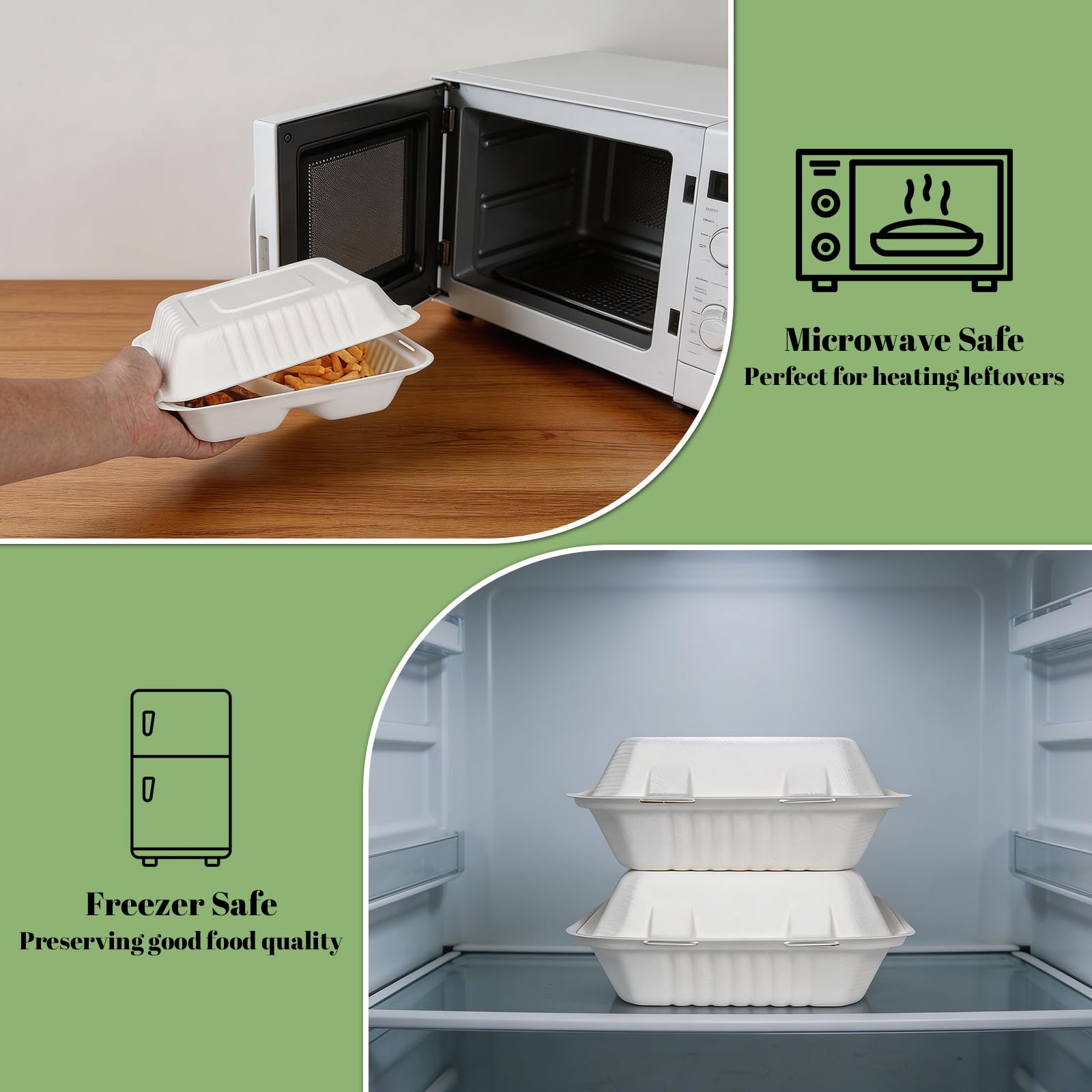 Lucklot container in microwave demonstrating safe reheating benefit
