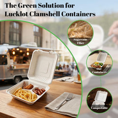 Lucklot label close-up highlighting bagasse materials and sustainability benefit