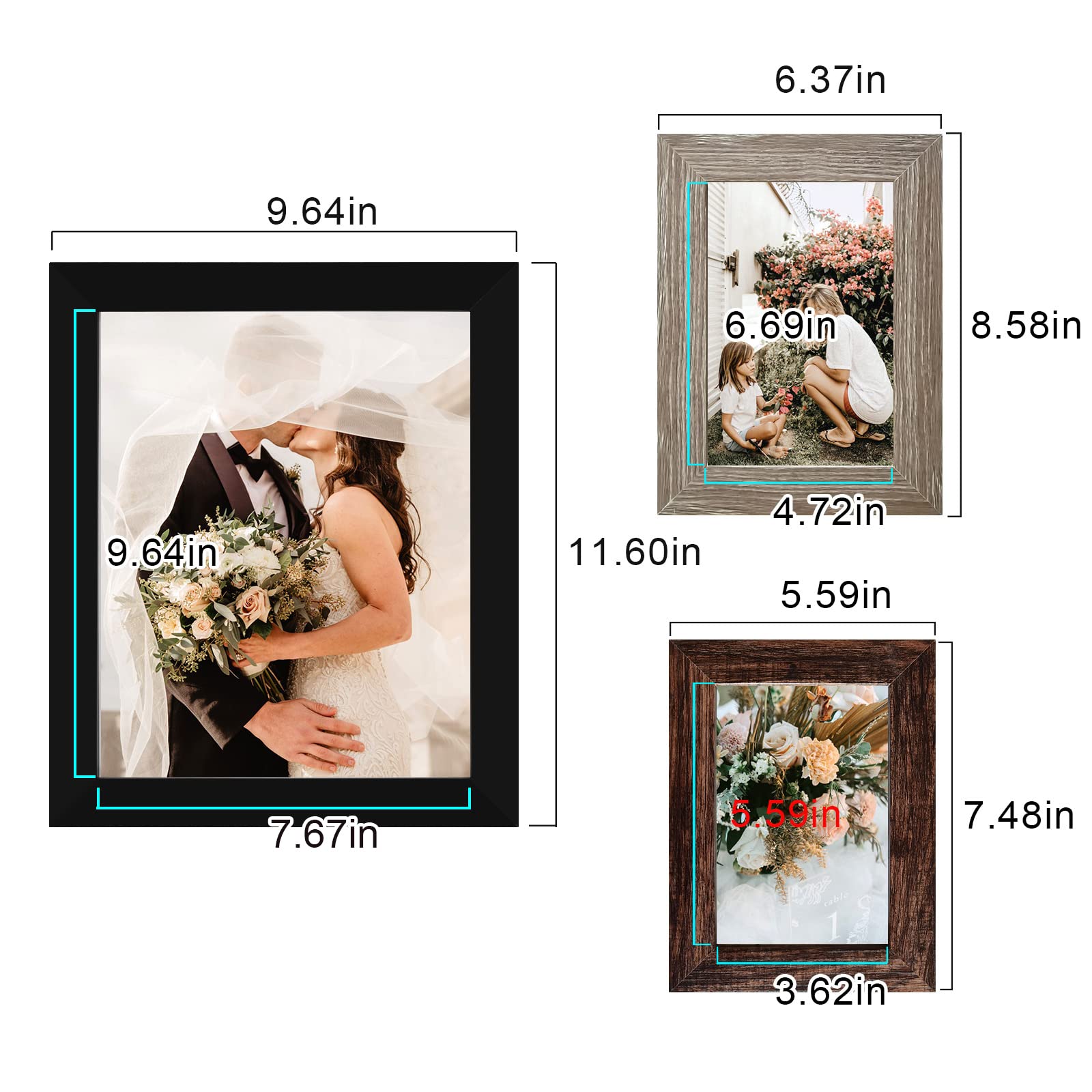 LUCKYLIFE hung gallery wall in living room showing cohesive multi-size display benefit