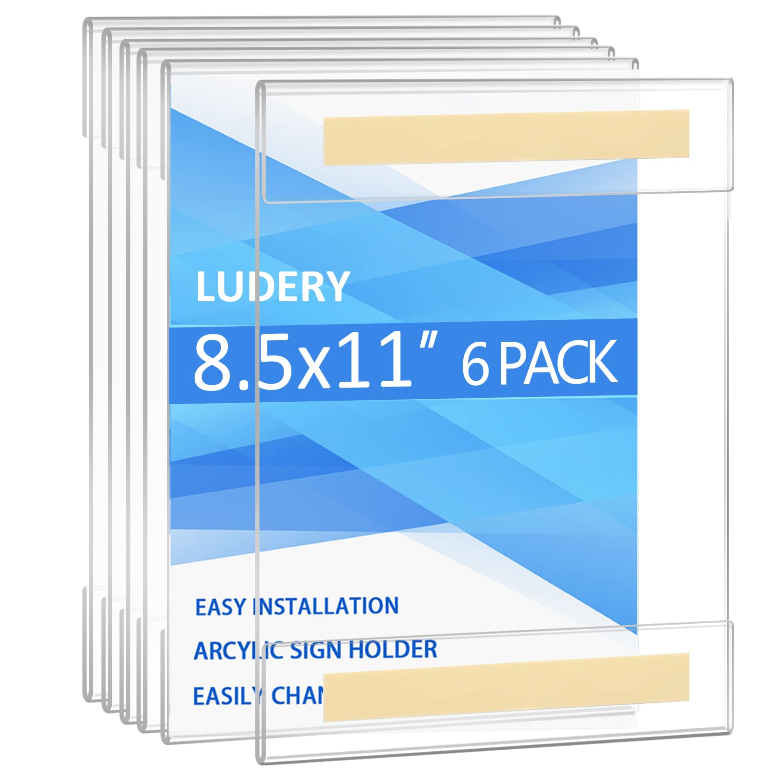 Ludery front view clear acrylic frame showing professional display benefit