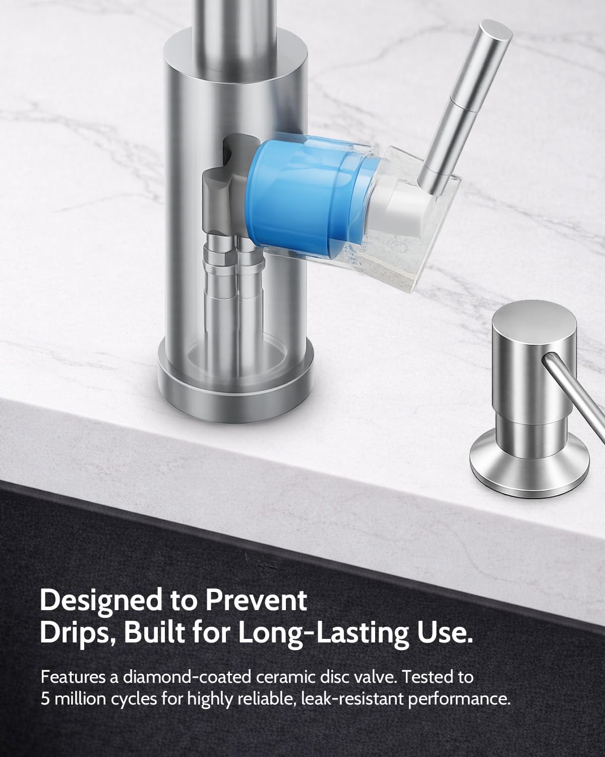LUFEIDRA deck plate and mounting hardware included for 1- or 3-hole sinks