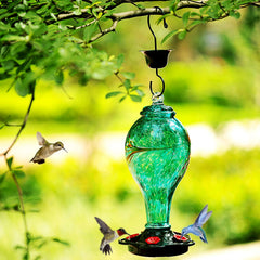 LUJII close-up of metal flower feeding ports offering multiple perches benefit
