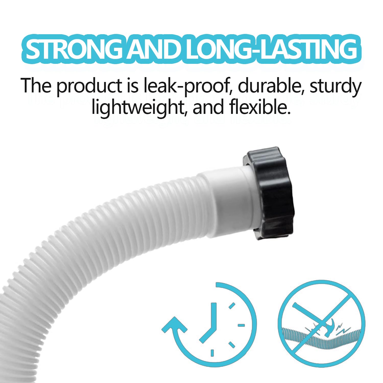 Lukdin corrugated hose texture close-up highlighting flexibility and anti-kink benefit