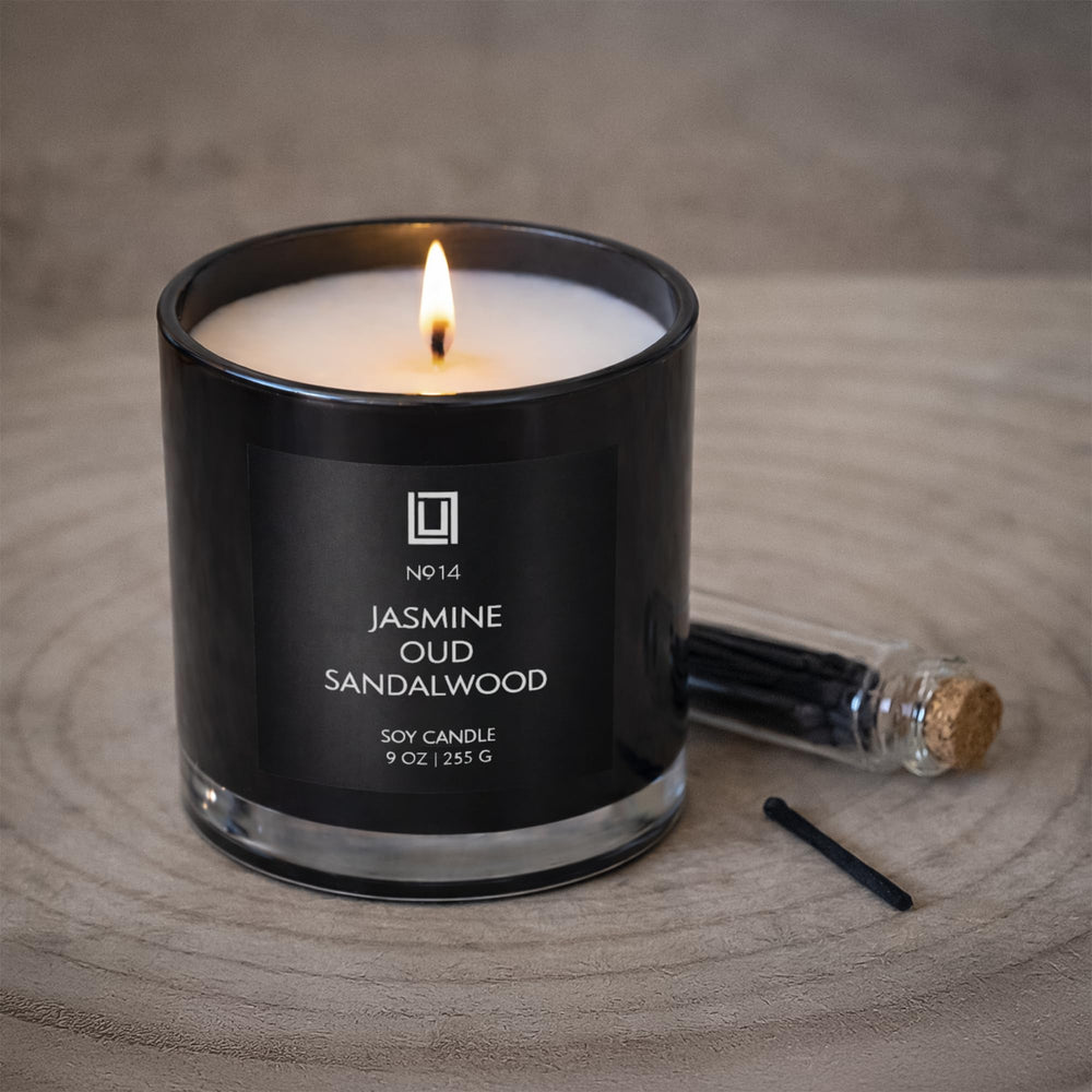 Lulu Candles on coffee table in living room creating cozy atmosphere benefit