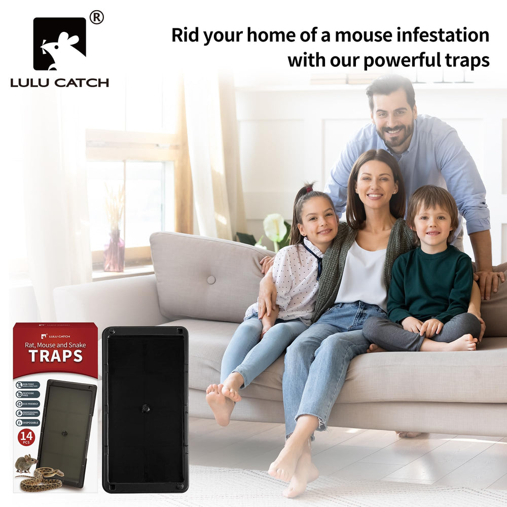 LULUCATCH trap in garage near boxes showing heavy-duty indoor use benefit