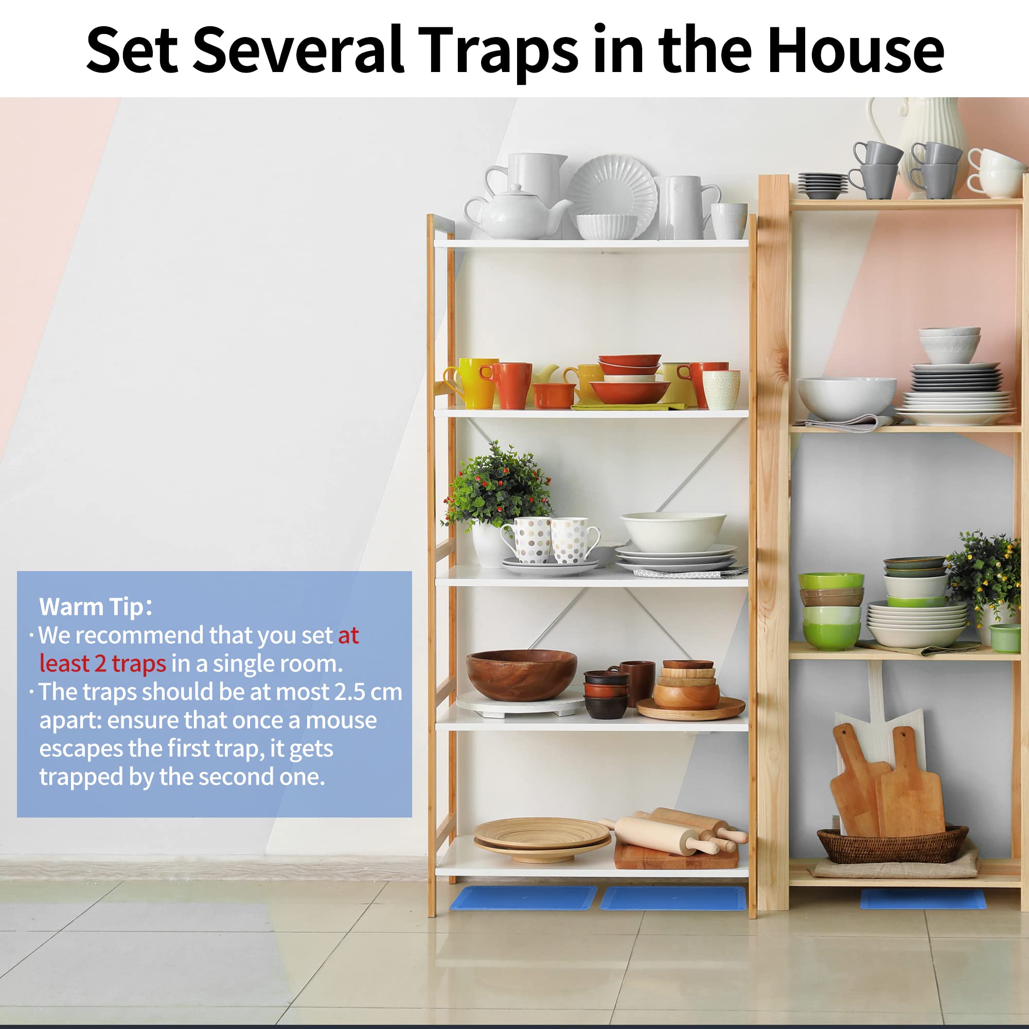 LULUCATCH trap placed along kitchen baseboard showing safe indoor use