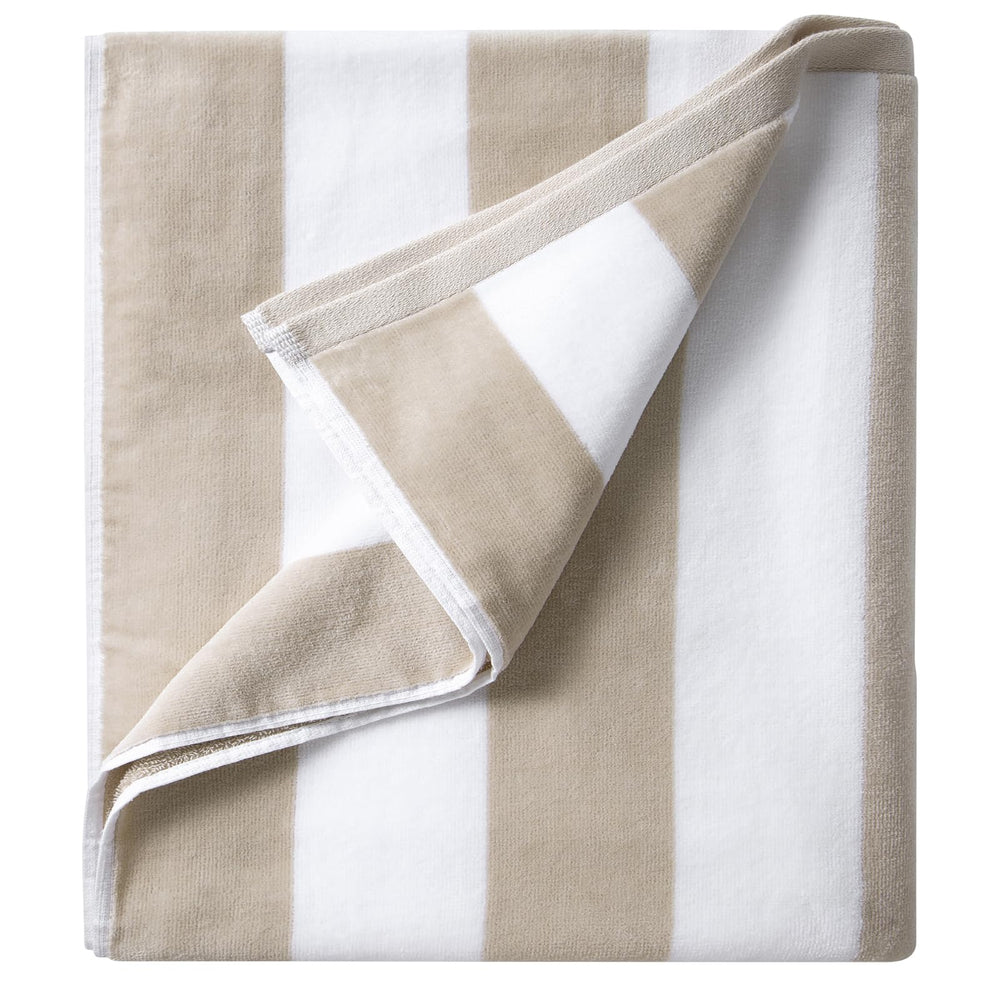LULUHOME front view striped towel shows full size and comfort
