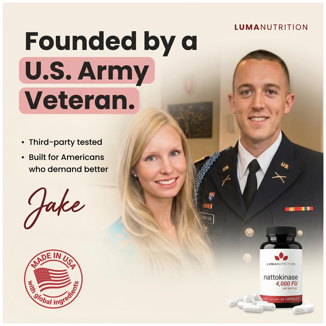 Luma Nutrition capsule close-up highlighting vegan capsule and concentrated potency benefit