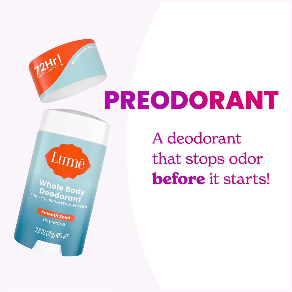 Applying Lume to intimate area showing gentle whole-body use benefit