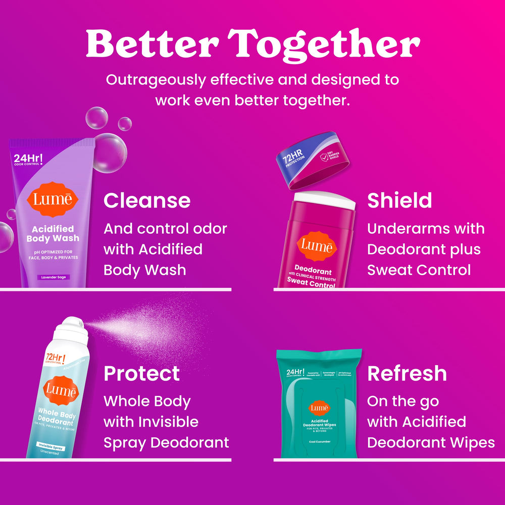 Lume on bathroom shelf indicating daily routine readiness and convenience
