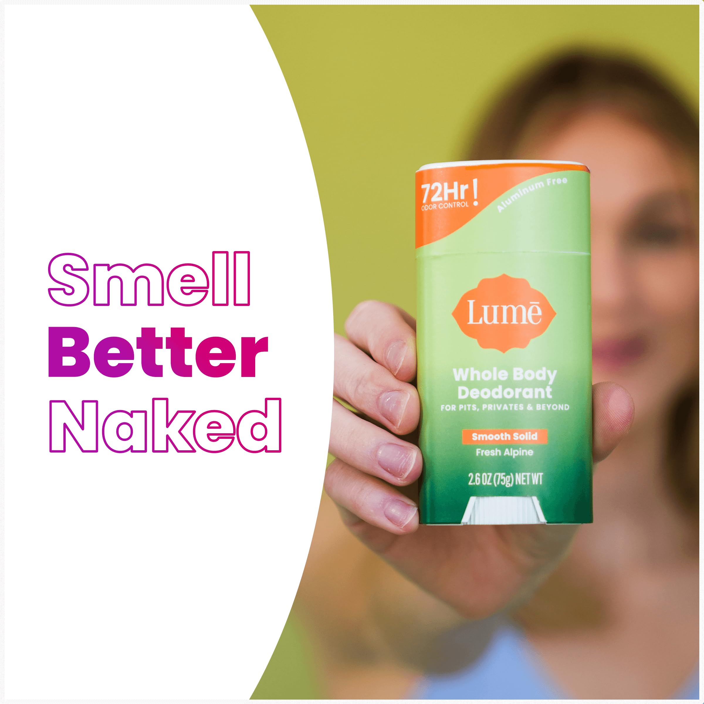 Lume on a bathroom shelf with toiletries portraying everyday freshness benefit