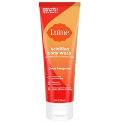 Lume front packaging showing clean tangerine bottle and benefit of fresh scent