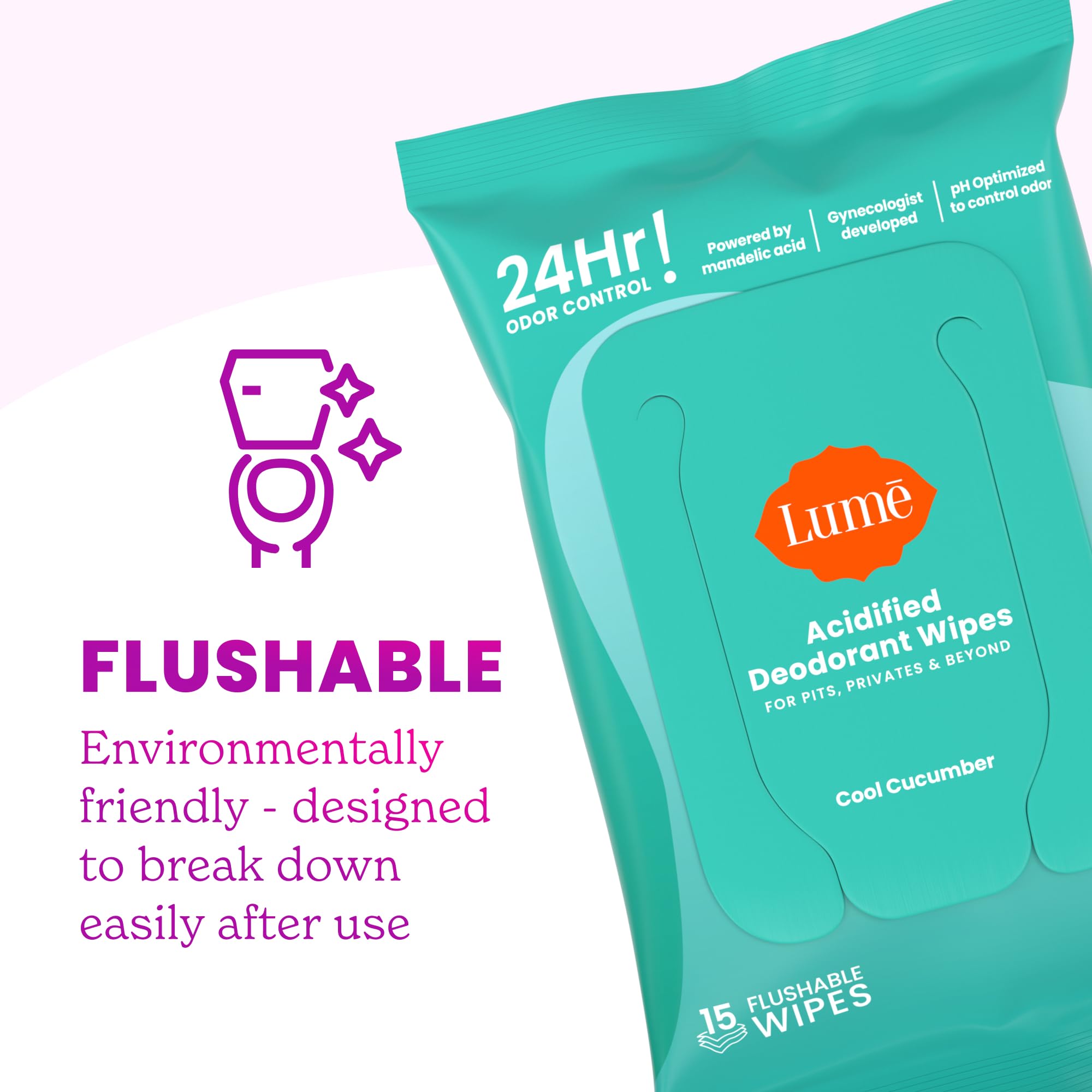 Close-up of Lume label highlighting ingredient transparency and safety