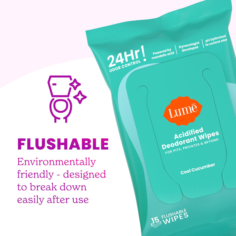 Close-up of Lume label highlighting ingredient transparency and safety
