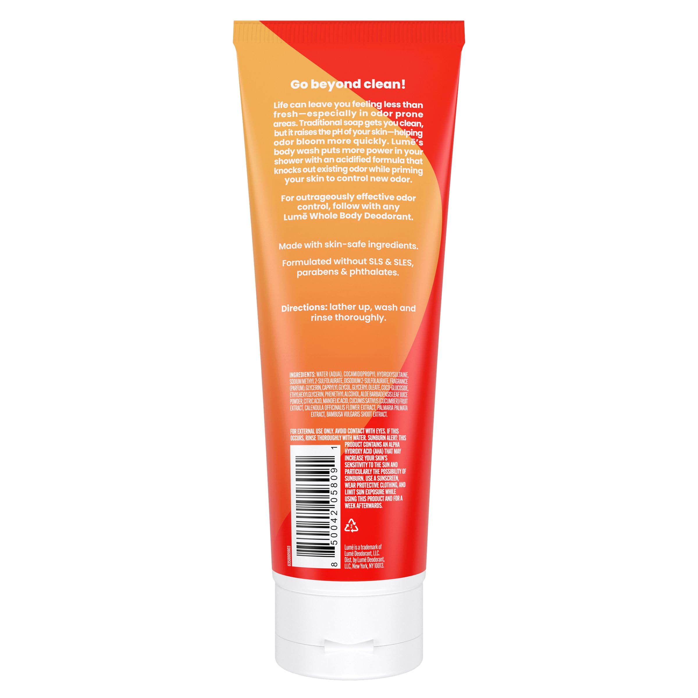 Lume bottle close-up showing gel texture and easy pump for controlled dispensing