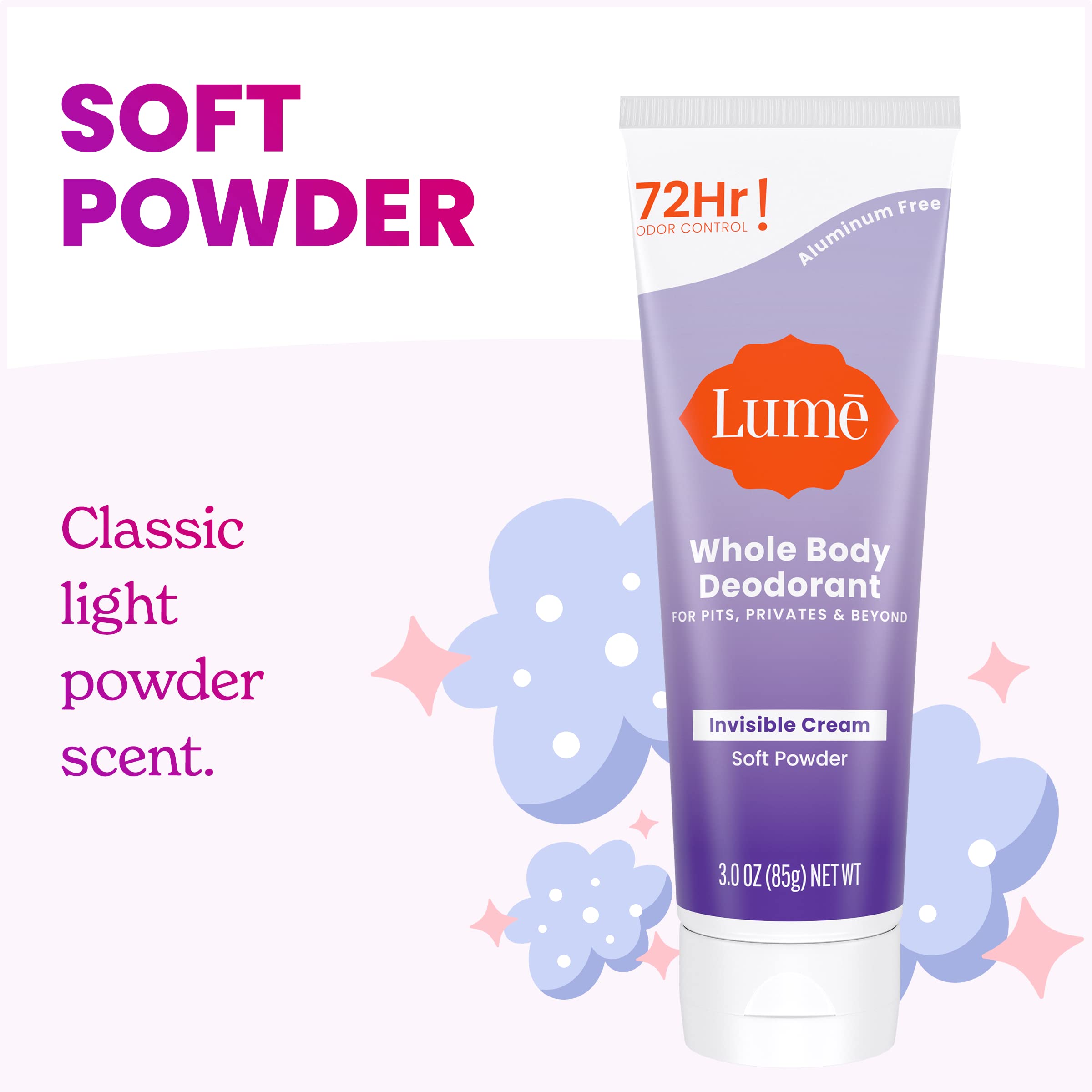 Close-up of Lume cream texture demonstrating smooth absorption and gentle feel