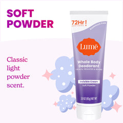Close-up of Lume cream texture demonstrating smooth absorption and gentle feel
