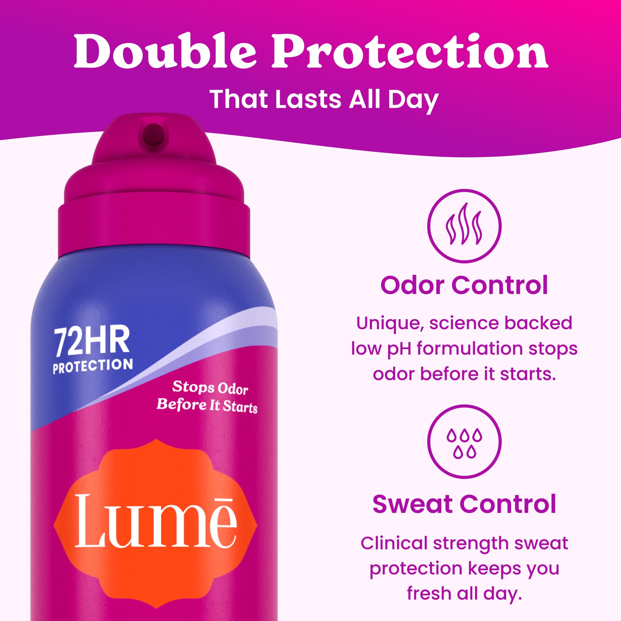 Lume spray nozzle close-up illustrating fine mist application