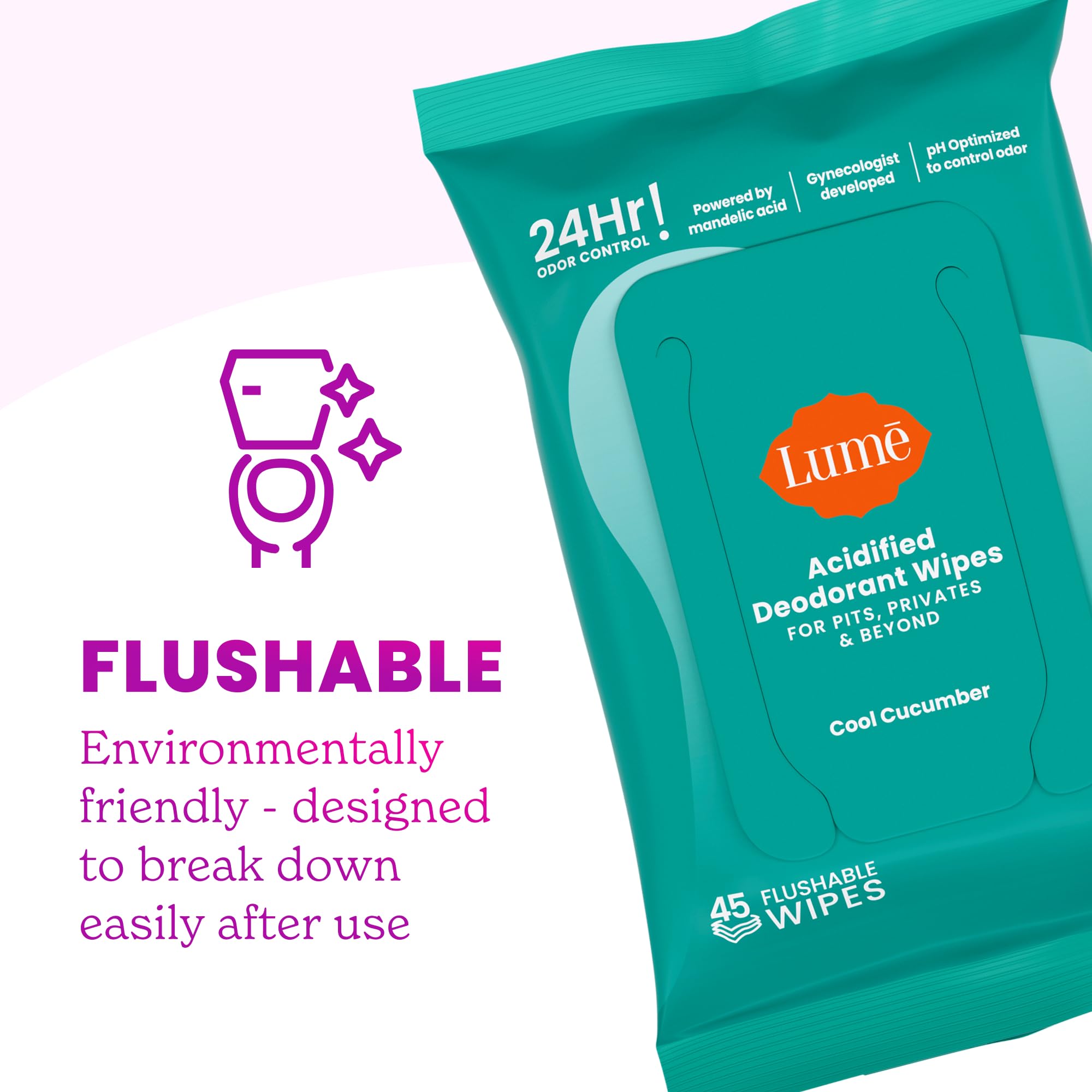 Lume wipe applied underboob demonstrating safe whole-body use