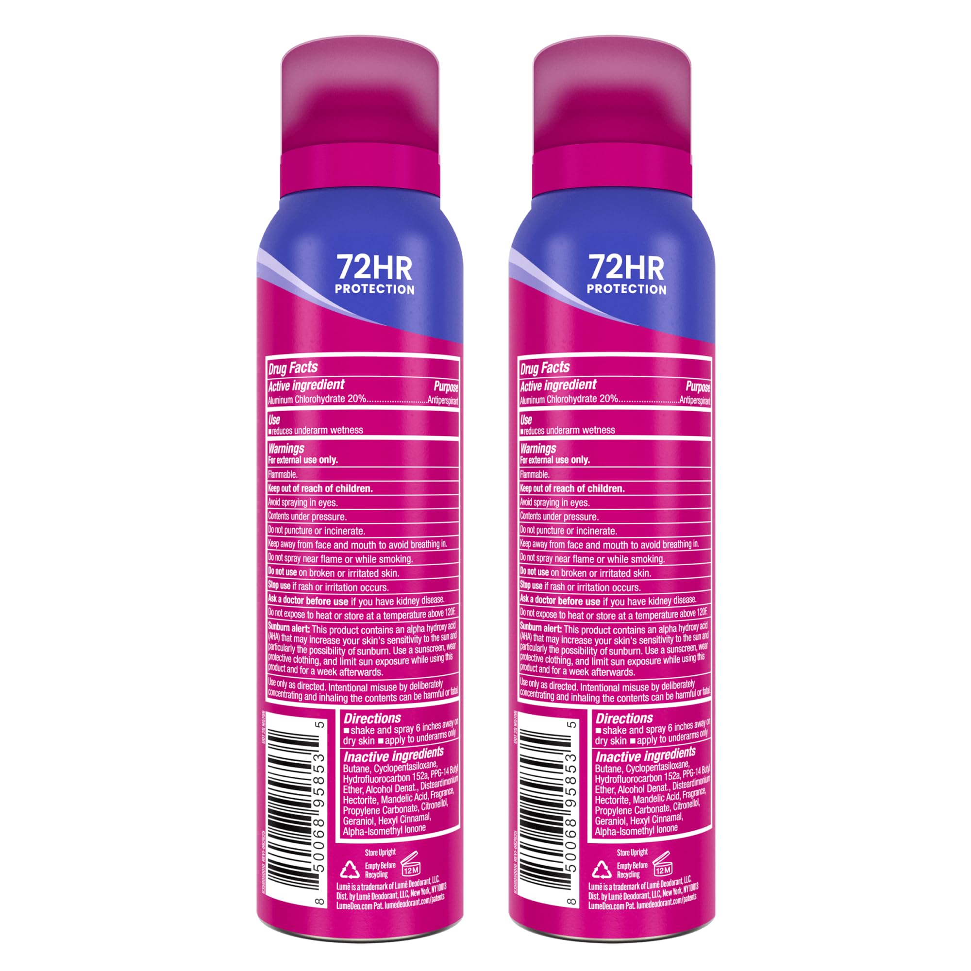 Lume spray next to Whole Body Deodorant for coordinated freshness