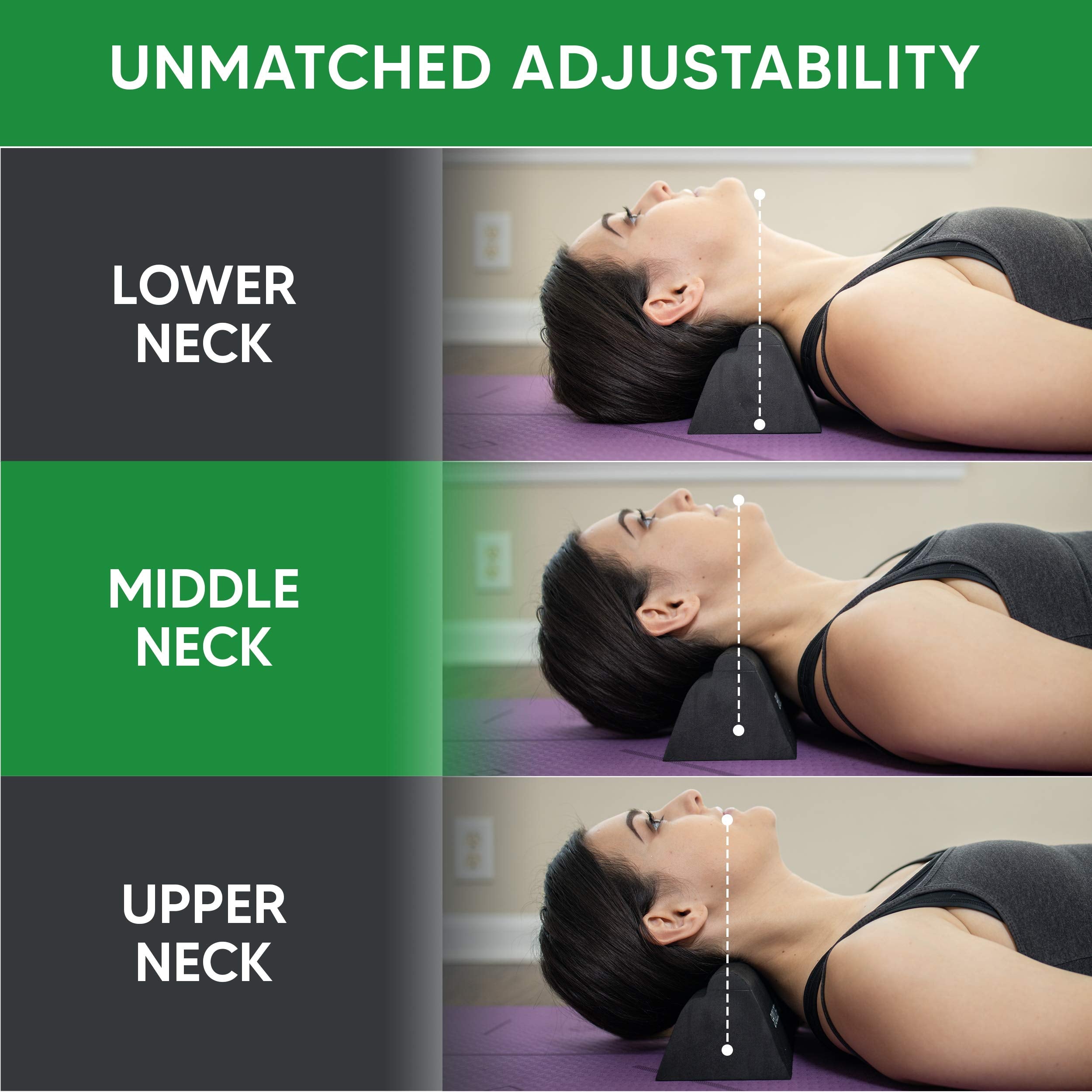 Lumia Wellness in use on floor demonstrating comfortable passive neck decompression at home