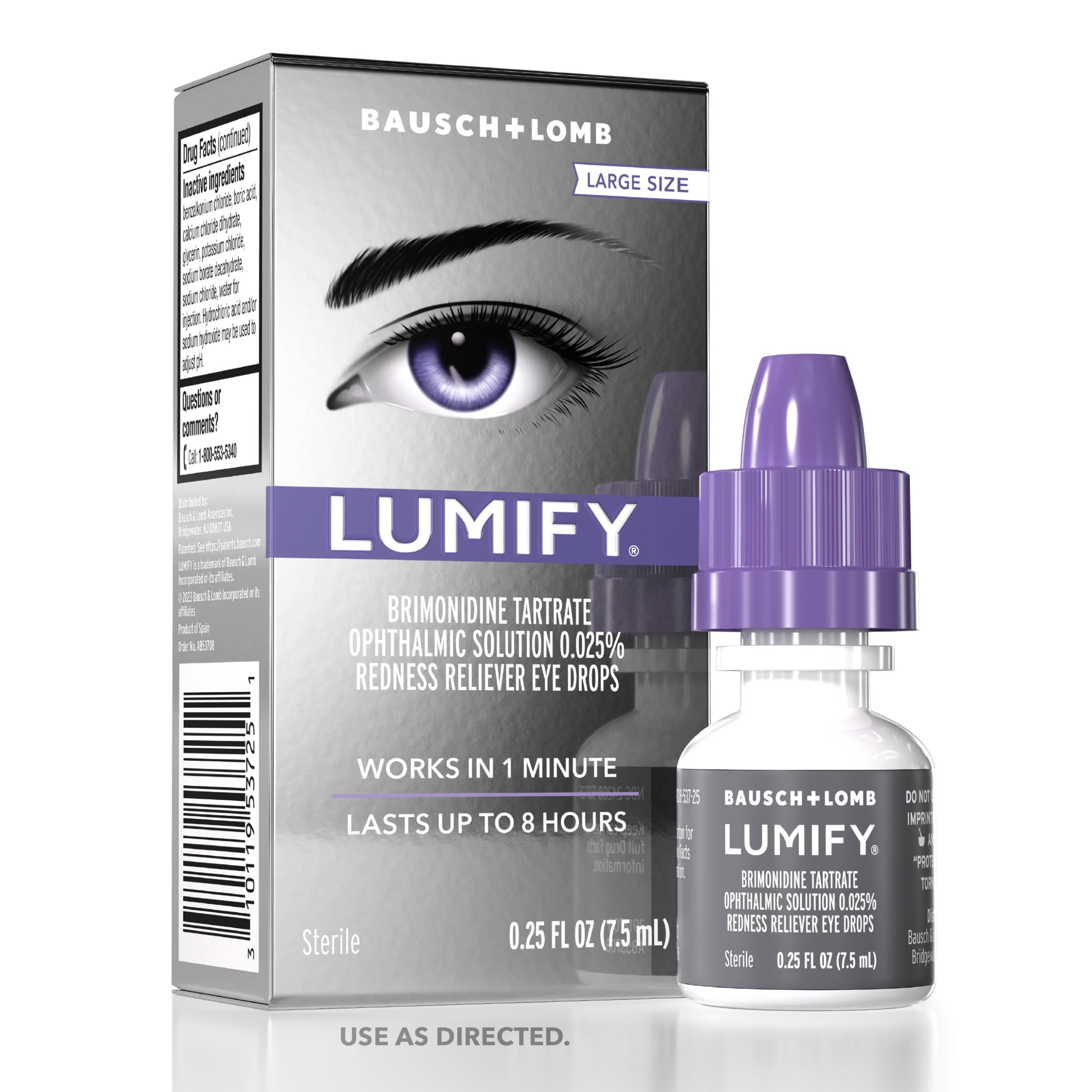 LUMIFY front packaging showing product and benefit of whiter eyes