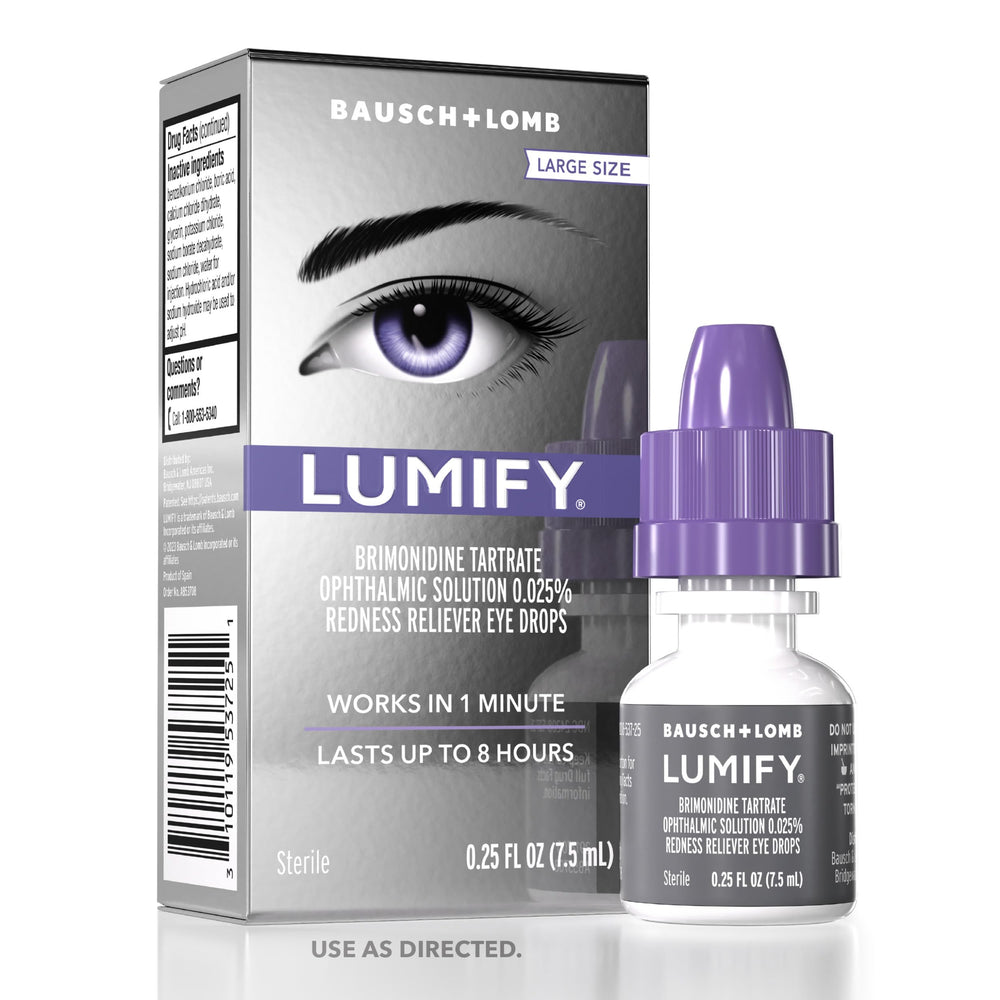 LUMIFY front packaging showing product and benefit of whiter eyes
