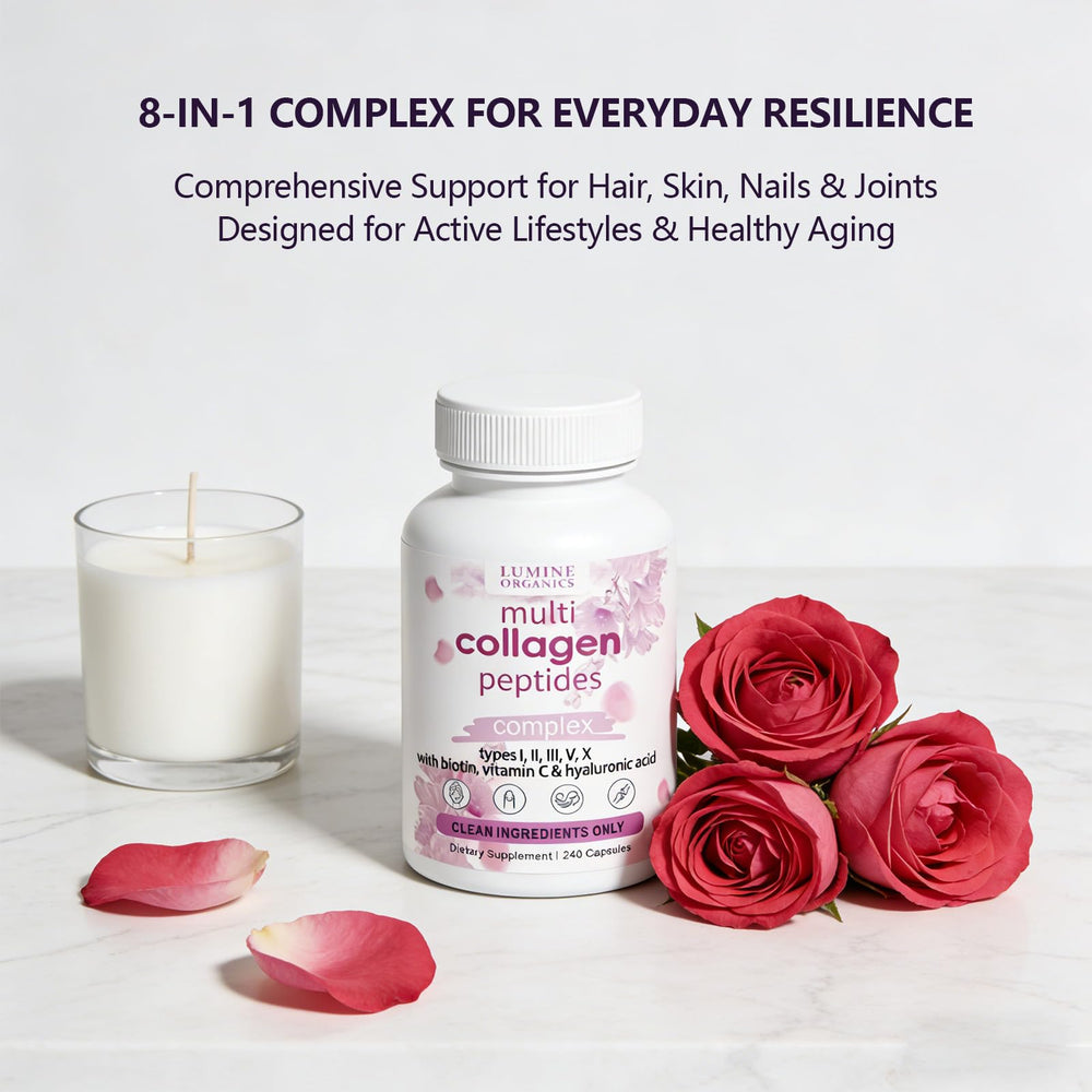 Hand holding Lumine Organics capsule to show single serving convenience
