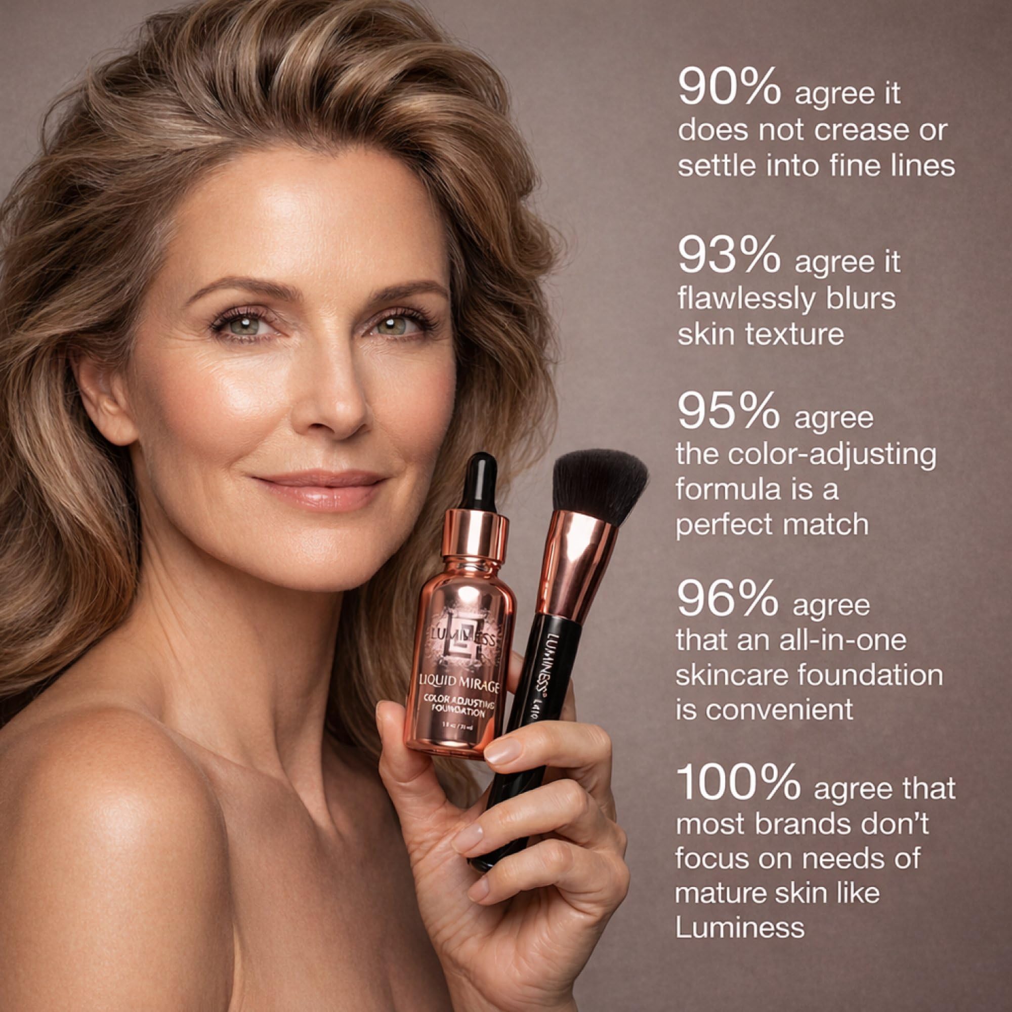 LUMINESS lifestyle outdoor portrait showing natural radiance and sun protection