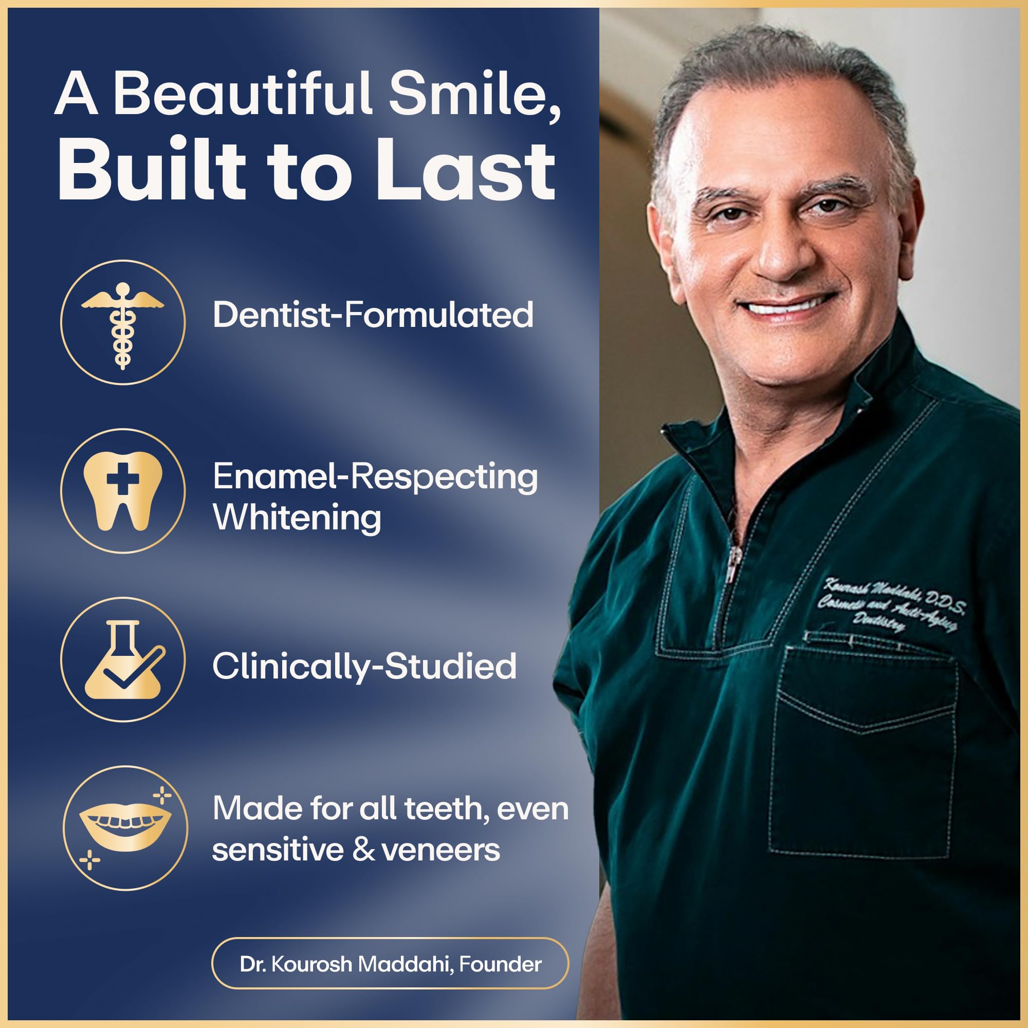 Lumineux strip applied to teeth demonstrates easy, mess-free use