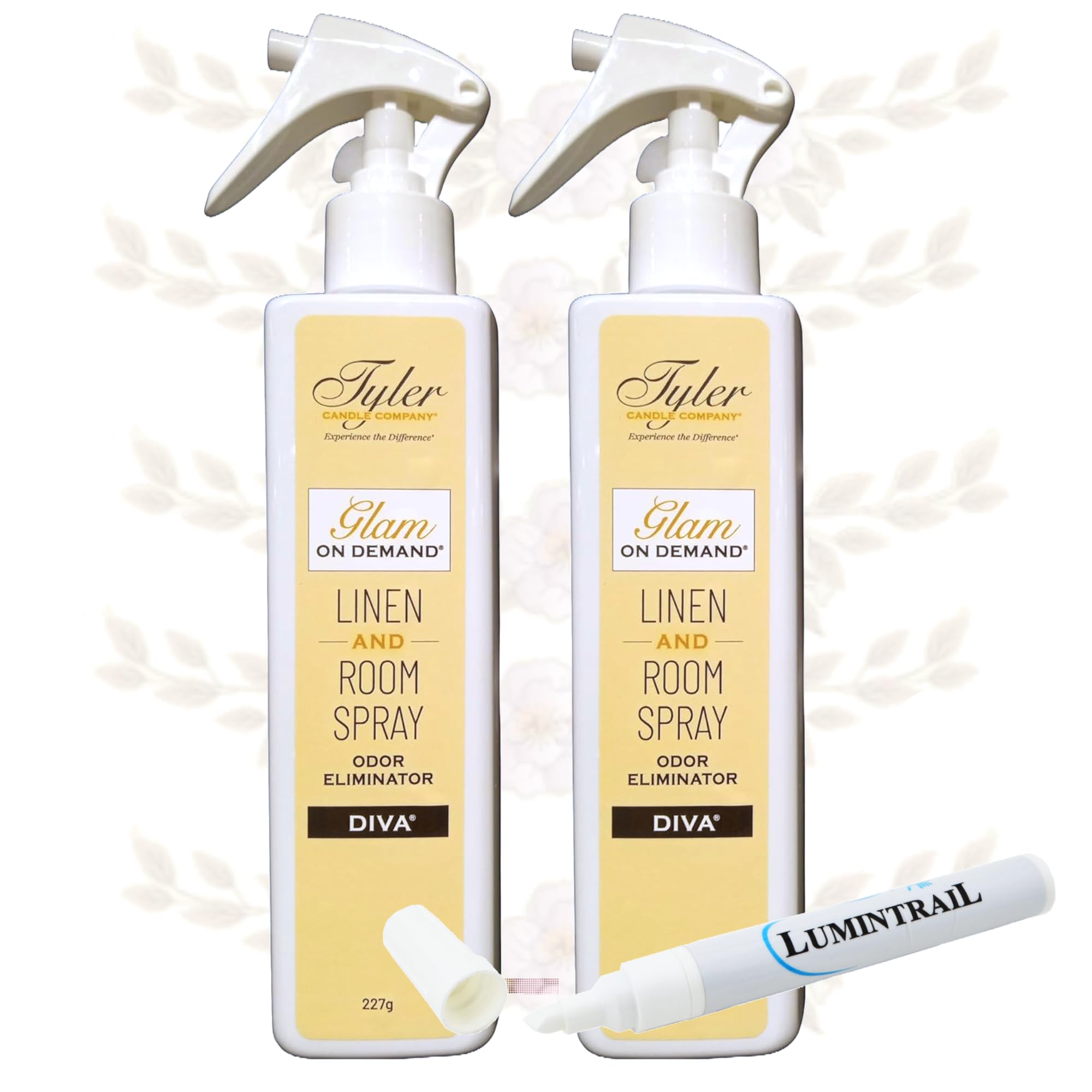 Lumintrail Tyler front packaging showing the Diva scent and bundle benefits