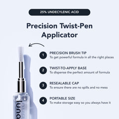 lunavia applicator in use between toes for targeted athlete's foot relief