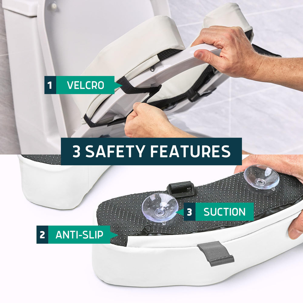 Lunderg suction cup base view showing anti-slip grip for safer transfers