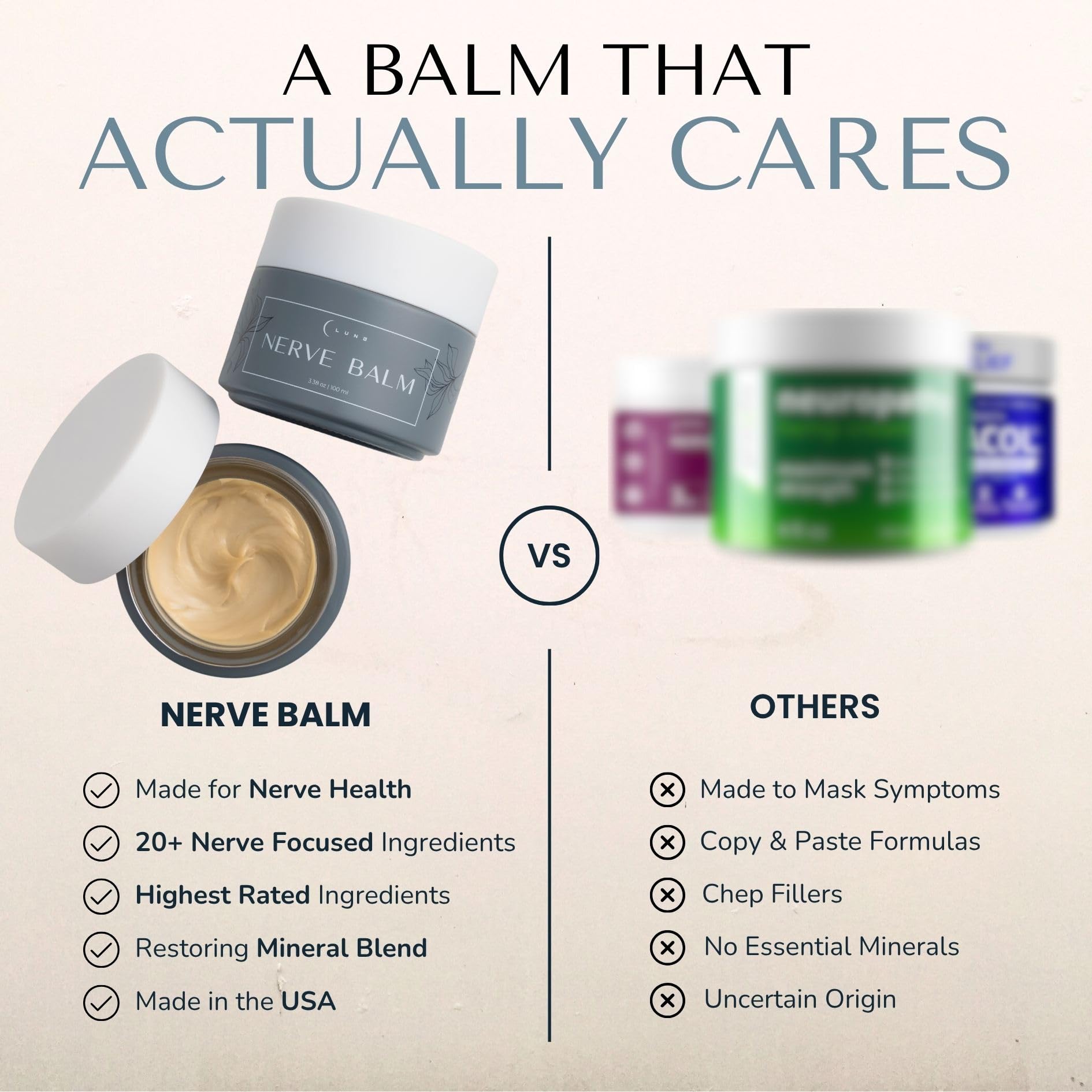 Applying Lune nerve balm to foot to show soothing topical application benefit