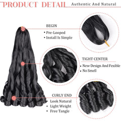 Luoyudu pre-stretched bundle top view showing easy-to-braid construction benefit